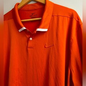 NIKE dryfit mens size 2XL orange golf polo